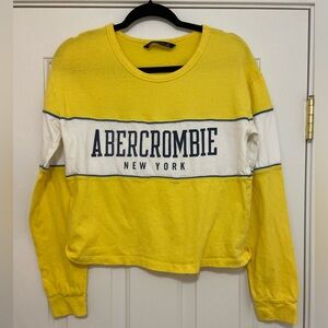 Abercrombie & Fitch Women’s Small Y2K Yellow and White Long Sleeve Shirt